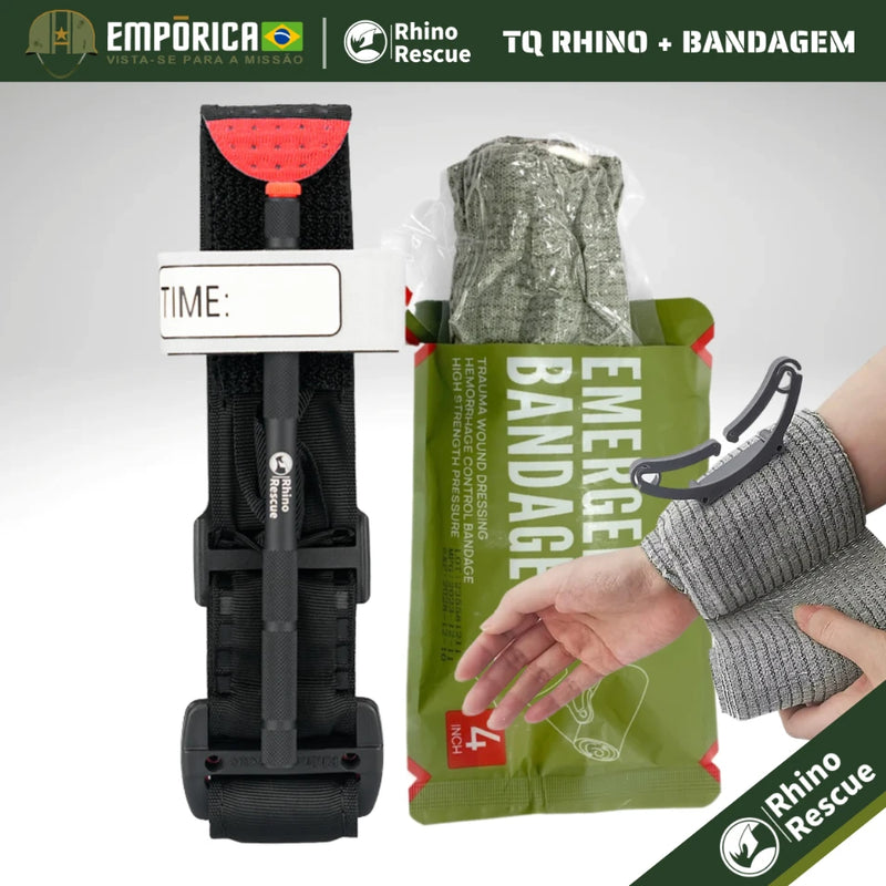 TORNIQUETE RHINO RESCUE + BANDAGEM ISRAELENSE